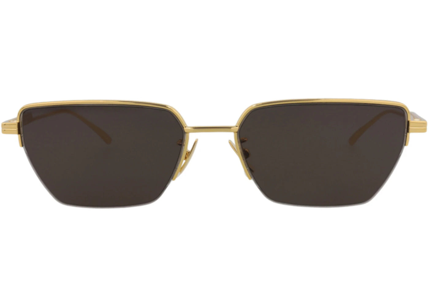 Bottega Veneta Square-Frame Metal Sunglasses Gold Gold Grey (BV1107S-30011010-004) - vue secondaire B