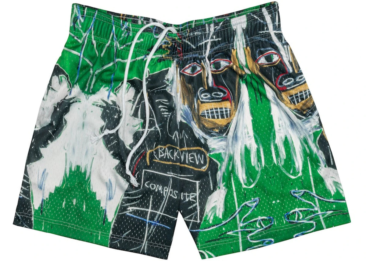 Bravest Studios Basquiat Portrait Shorts Green - vue secondaire A