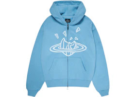 Broken Planet Zip-Up Hoodie Light Blue