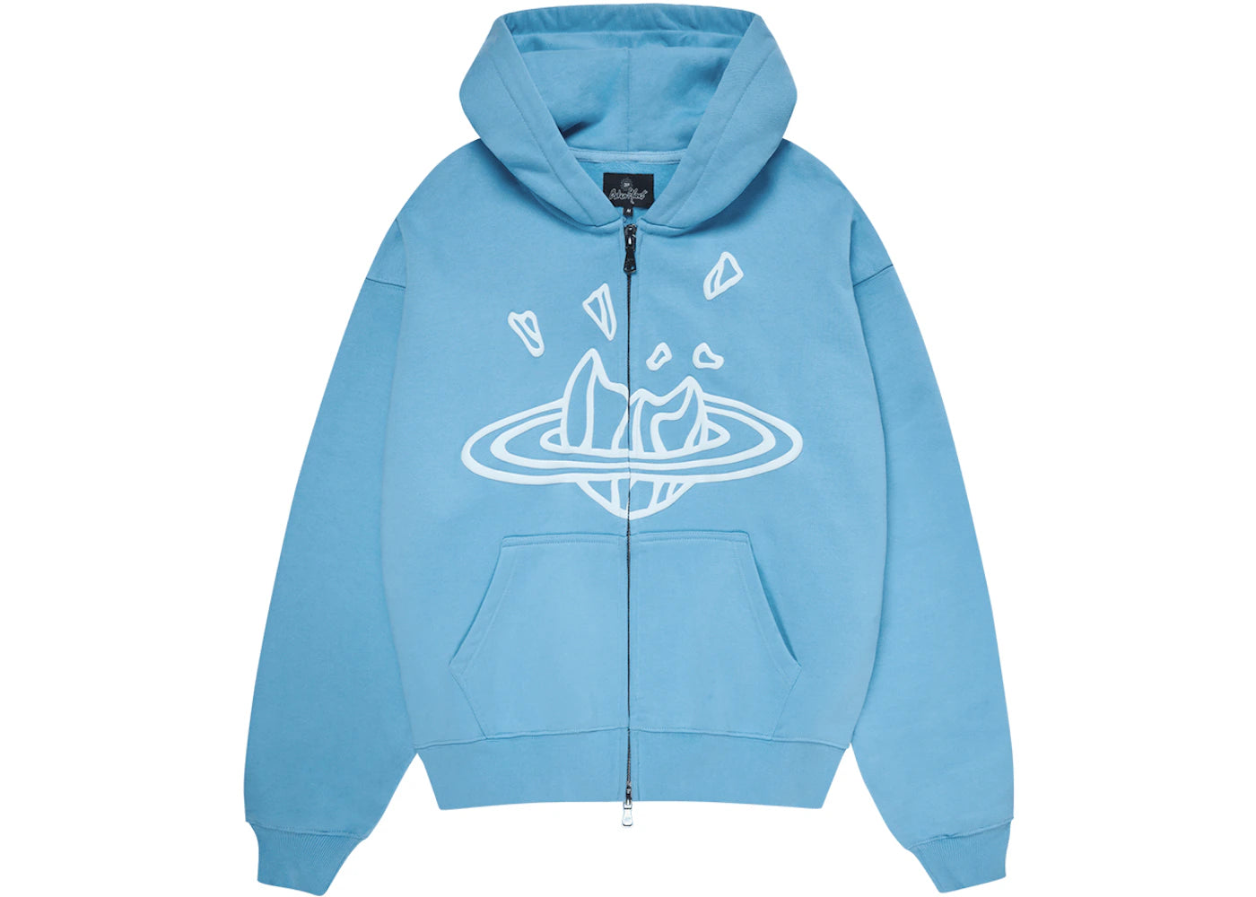 Broken Planet Zip-Up Hoodie Light Blue - vue secondaire A