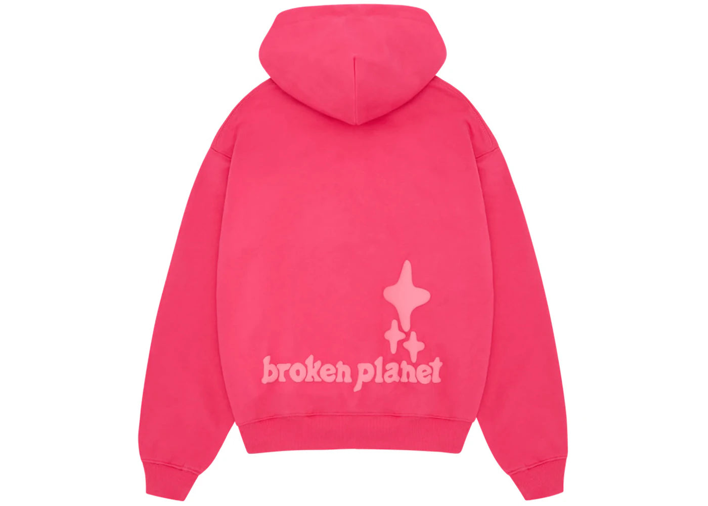 Broken Planet Monochrome Hoodie Fuchsia Pink - vue secondaire B