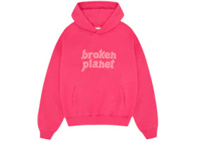 Broken Planet Monochrome Hoodie Fuchsia Pink