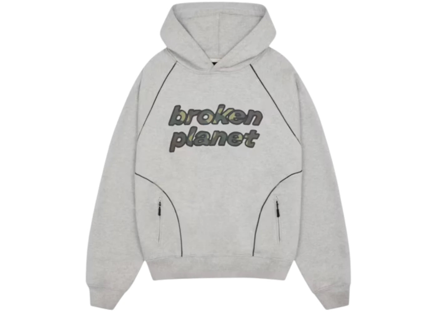 Broken Planet Performance Hoodie Heather Grey - vue 360