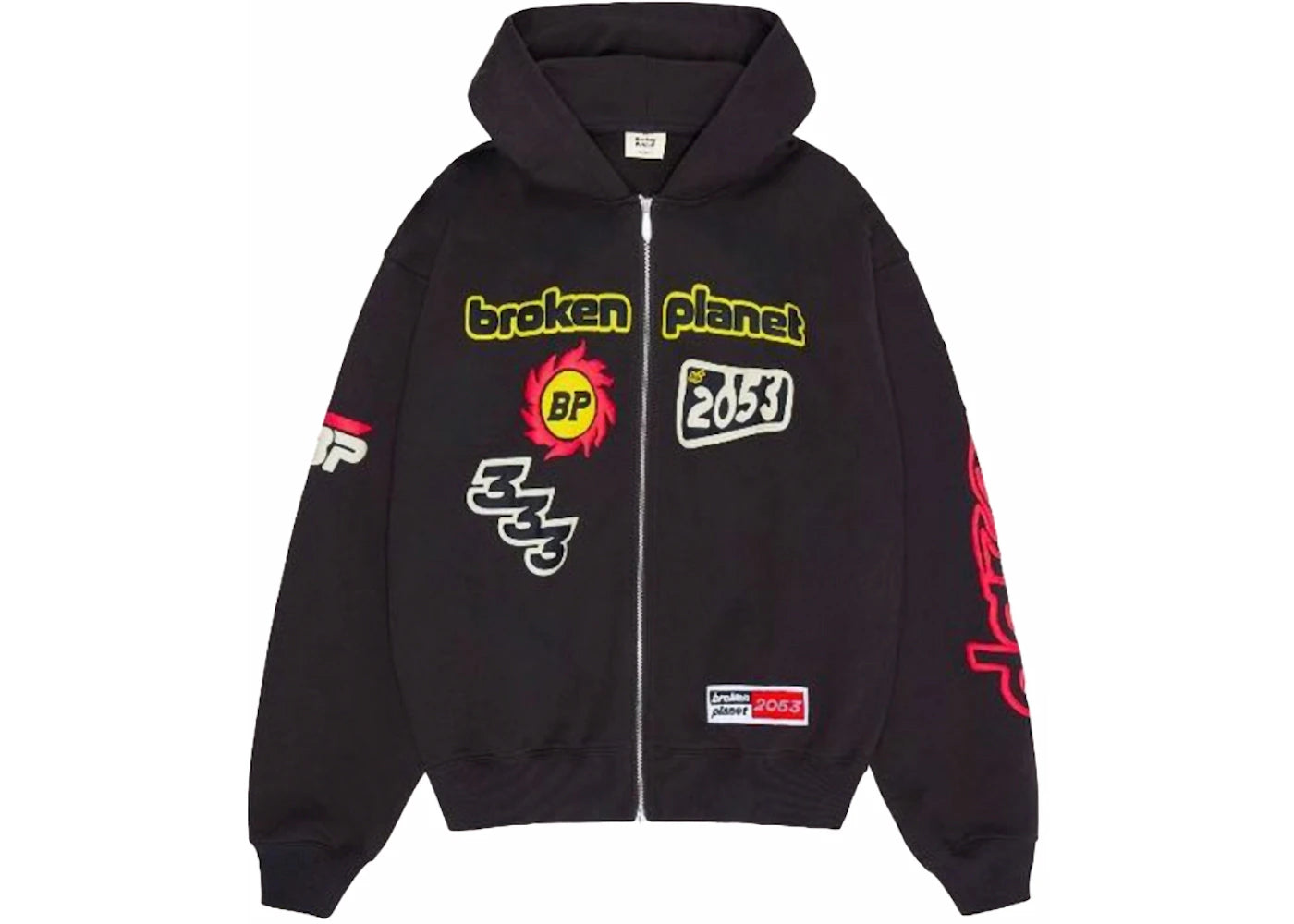 Broken Planet Performance Zip-Up-Hoodie, Rußschwarz - vue 360