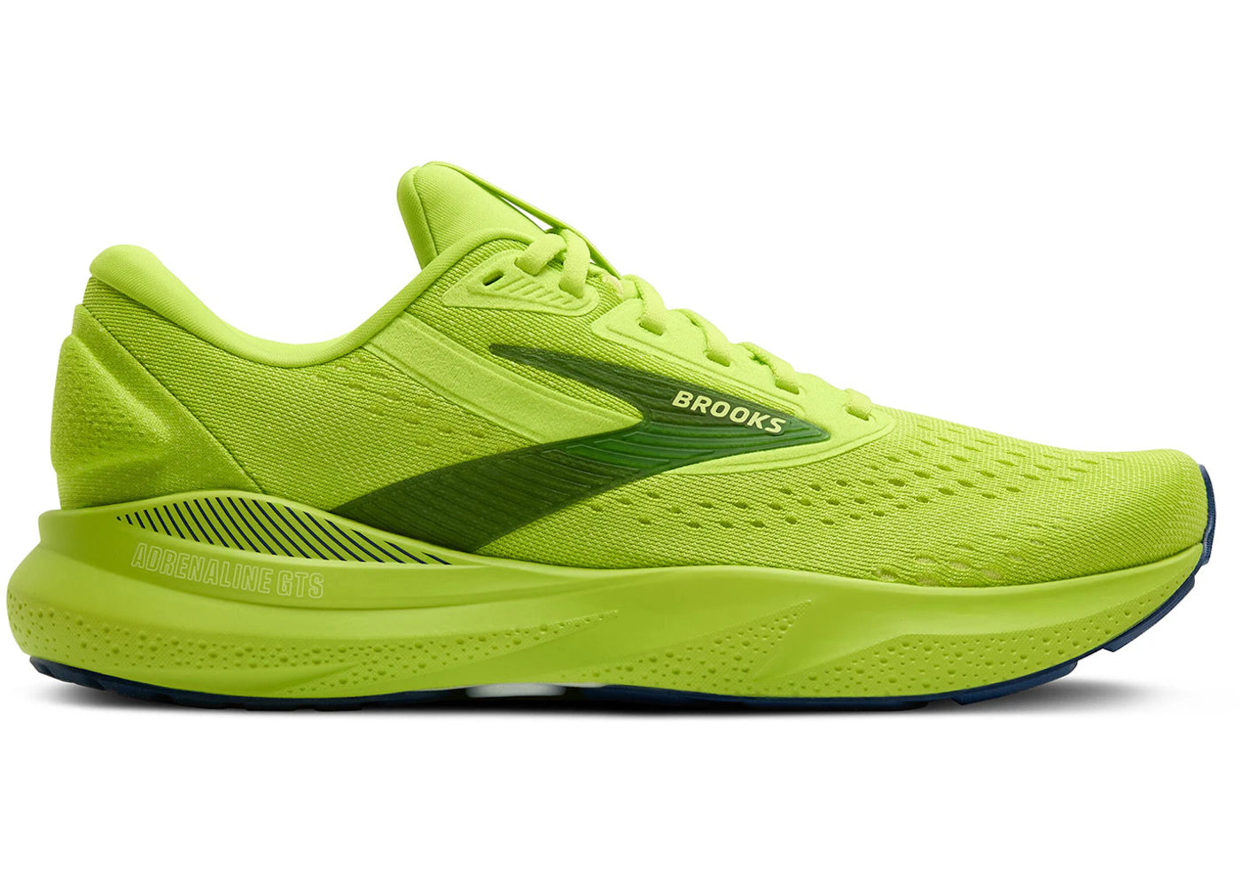 Brooks Adrenaline GTS 24 Acid Lime Sunny Lime Navy - vue 360