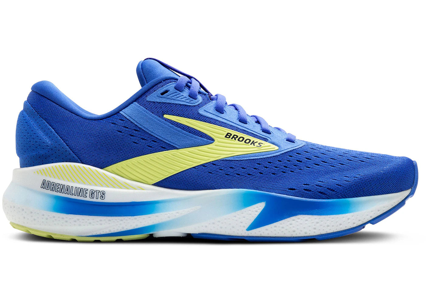 Brooks Adrenaline GTS 24 Kobalt Neon Gelb Marineblau - vue 360