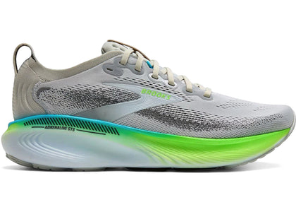 Brooks Adrenaline GTS 25 Oyster Green Gecko Blue - authentic Brooks sneakers