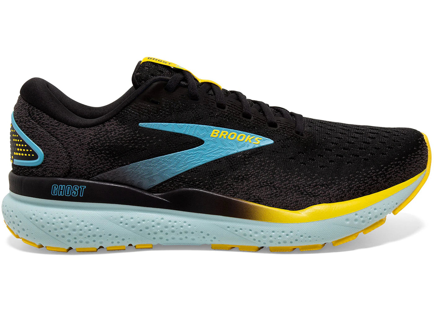 Brooks Ghost 16 Black Forged Iron Blue - vue 360