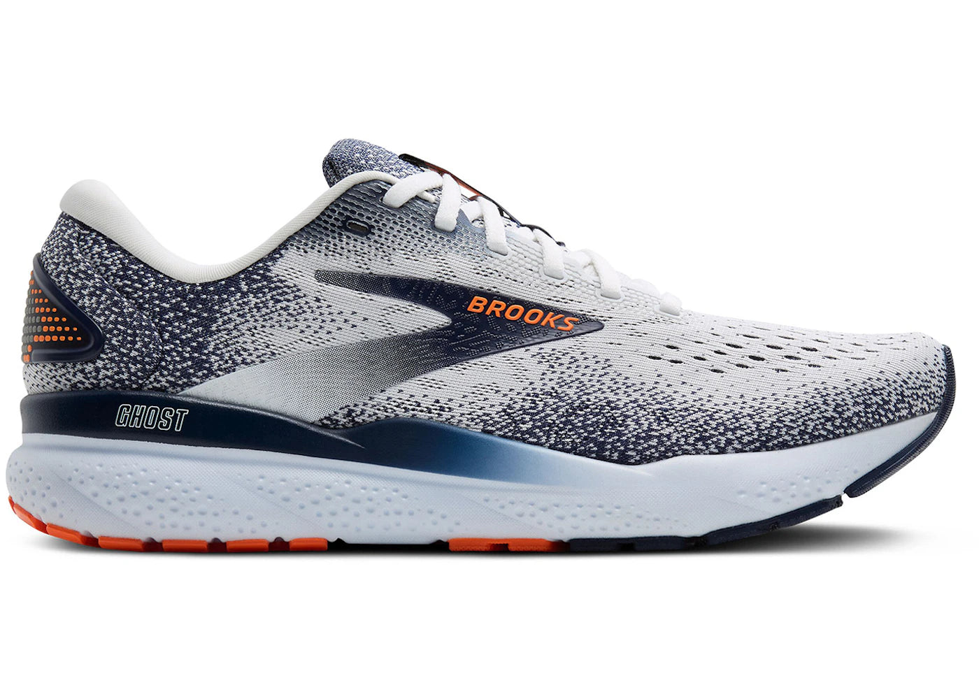 Brooks Ghost 16 White Peacoat Orange - vue secondaire A