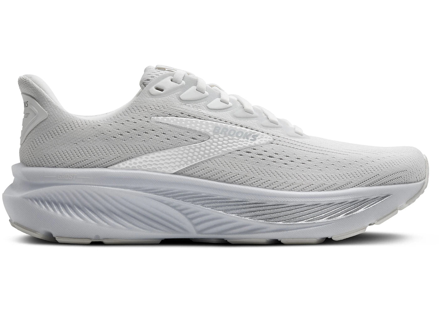 Brooks Ghost 17 Weiß Grau (Damen) - vue 360