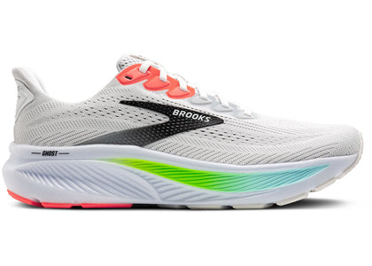 Brooks Ghost 17 White Pink Clay Gecko - authentic Brooks sneakers