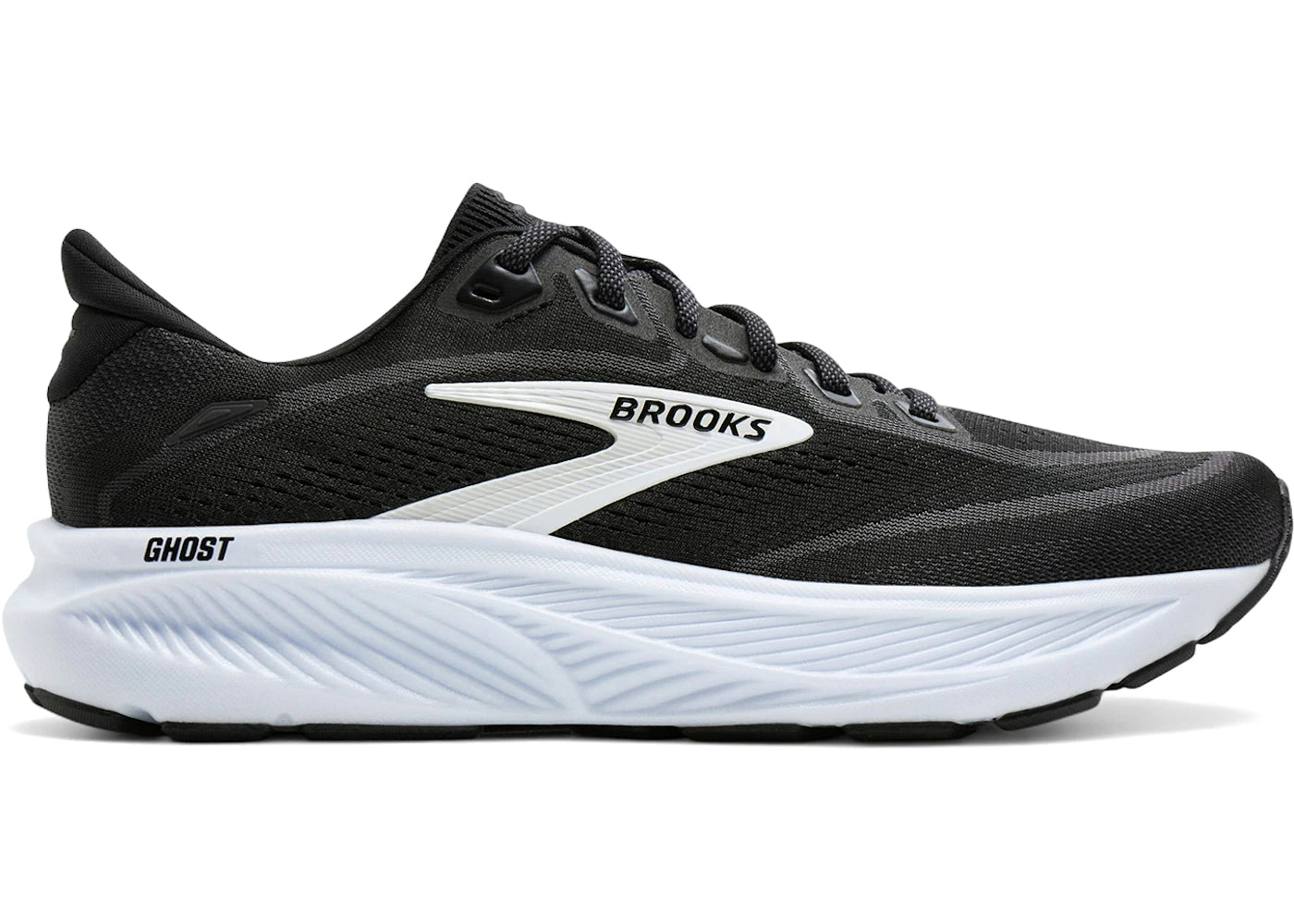 Brooks Ghost 18 Black Grey White - vue secondaire A