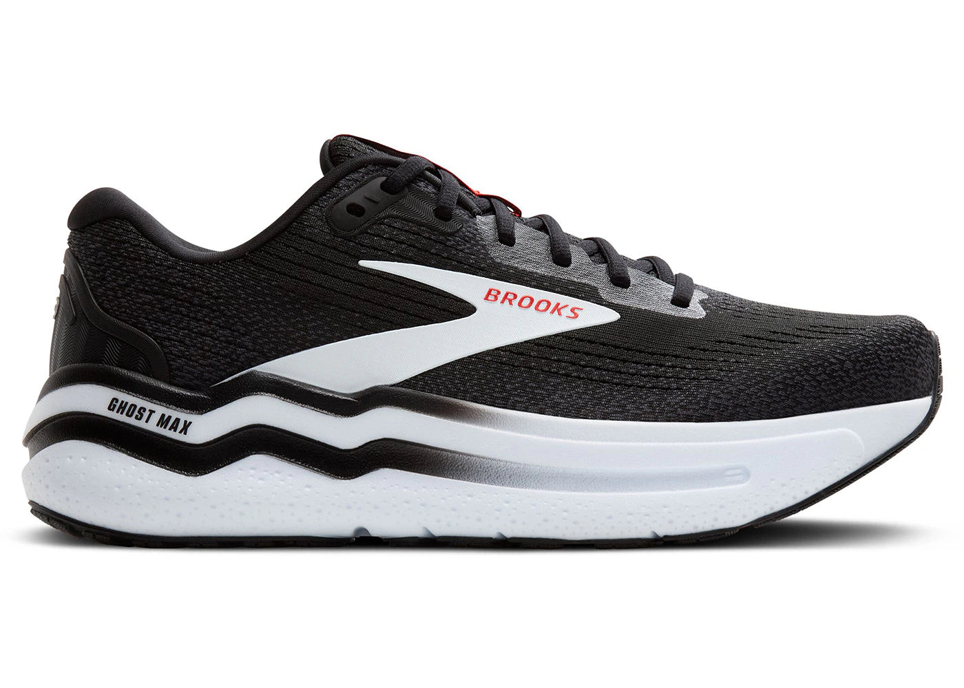 Brooks Ghost Max 2 Black White Fiery Red