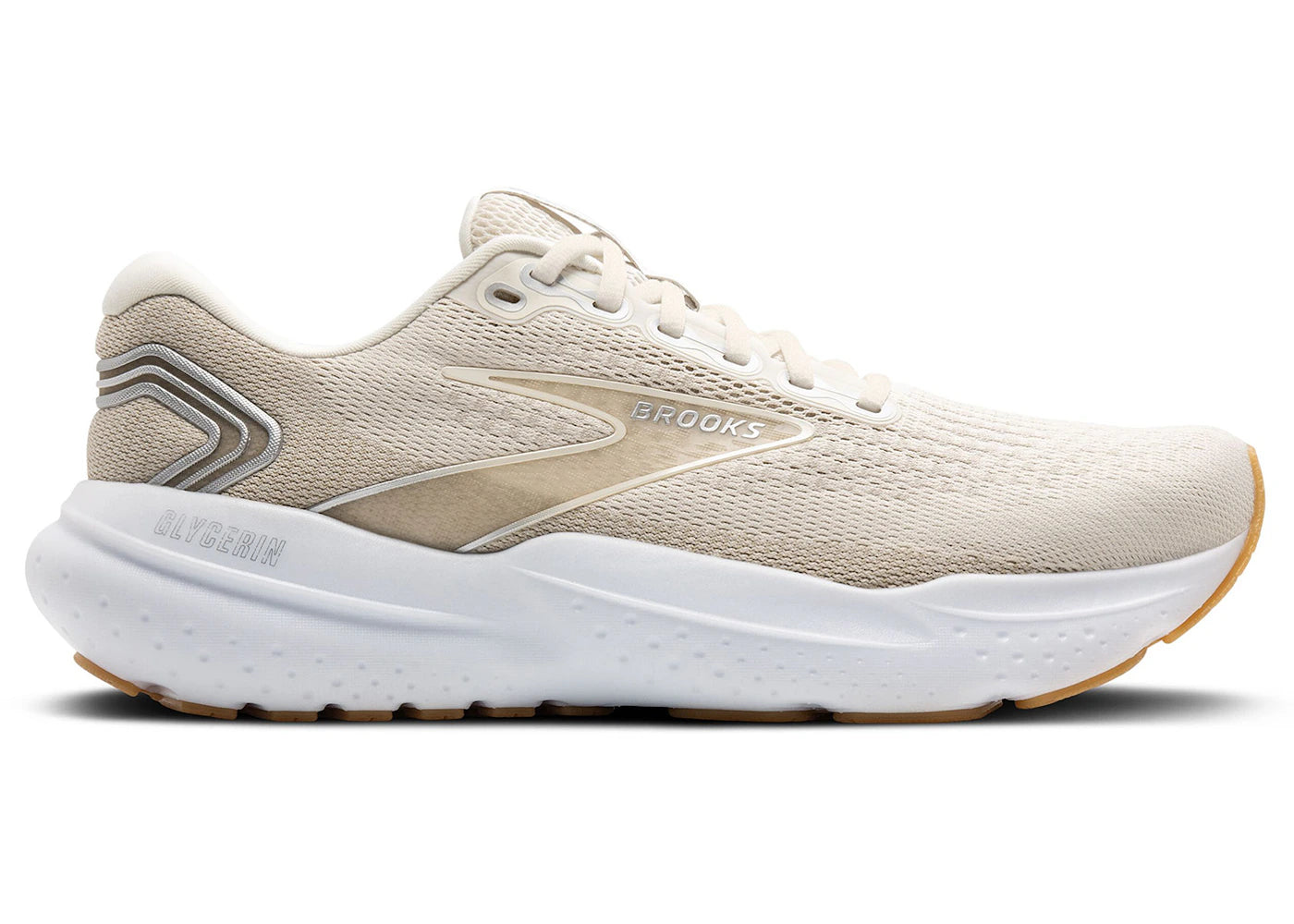 Brooks Glycerin 21 Khaki Silver White - vue 360