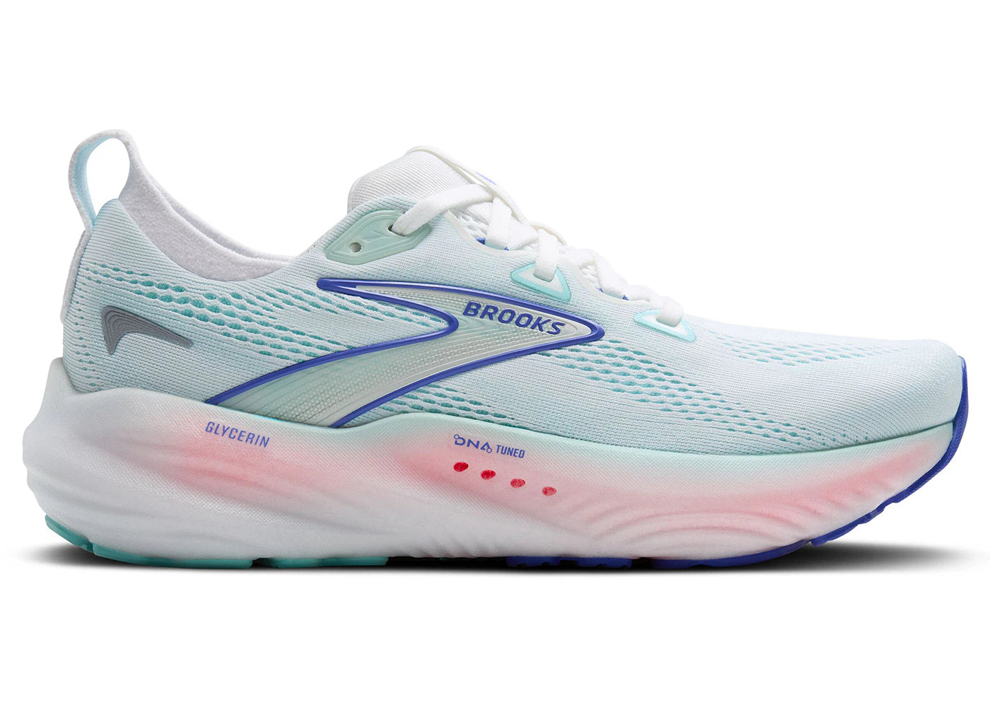 Brooks Glycerin 22 White Limpet Shell Amparo Blue (Women's) - vue 360