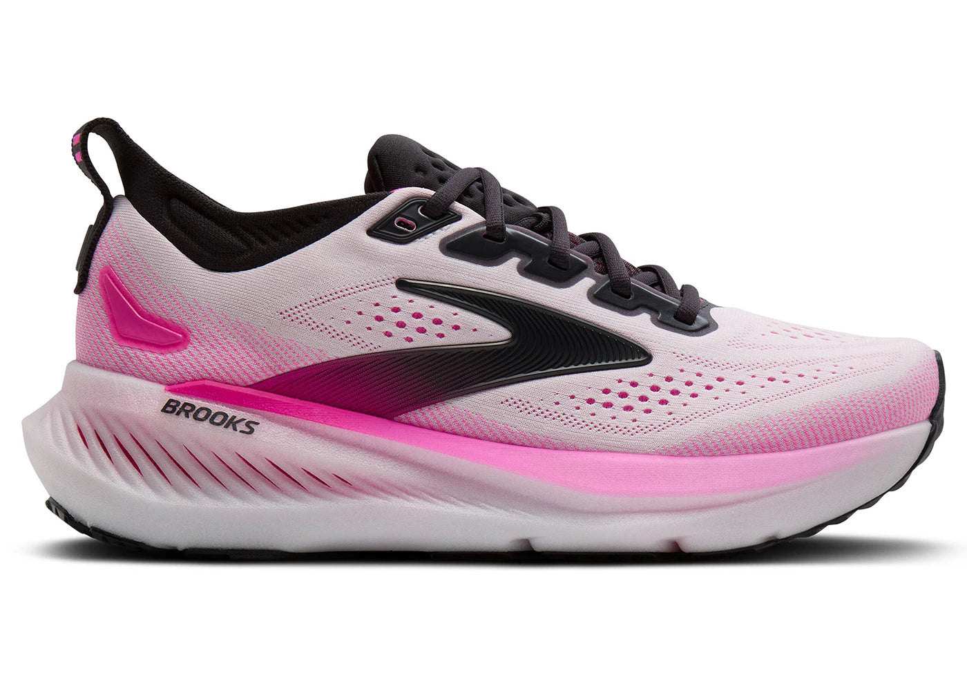 Brooks Glycerin 23 White Phantom Cyber Pink (Women's) - vue 360