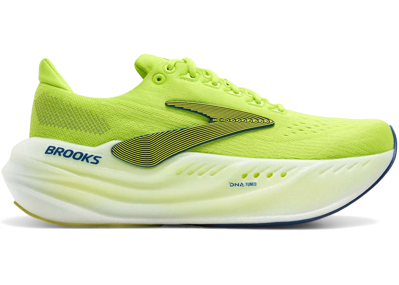 Brooks Glycerin Max Lime Navy Peony White - vue 360
