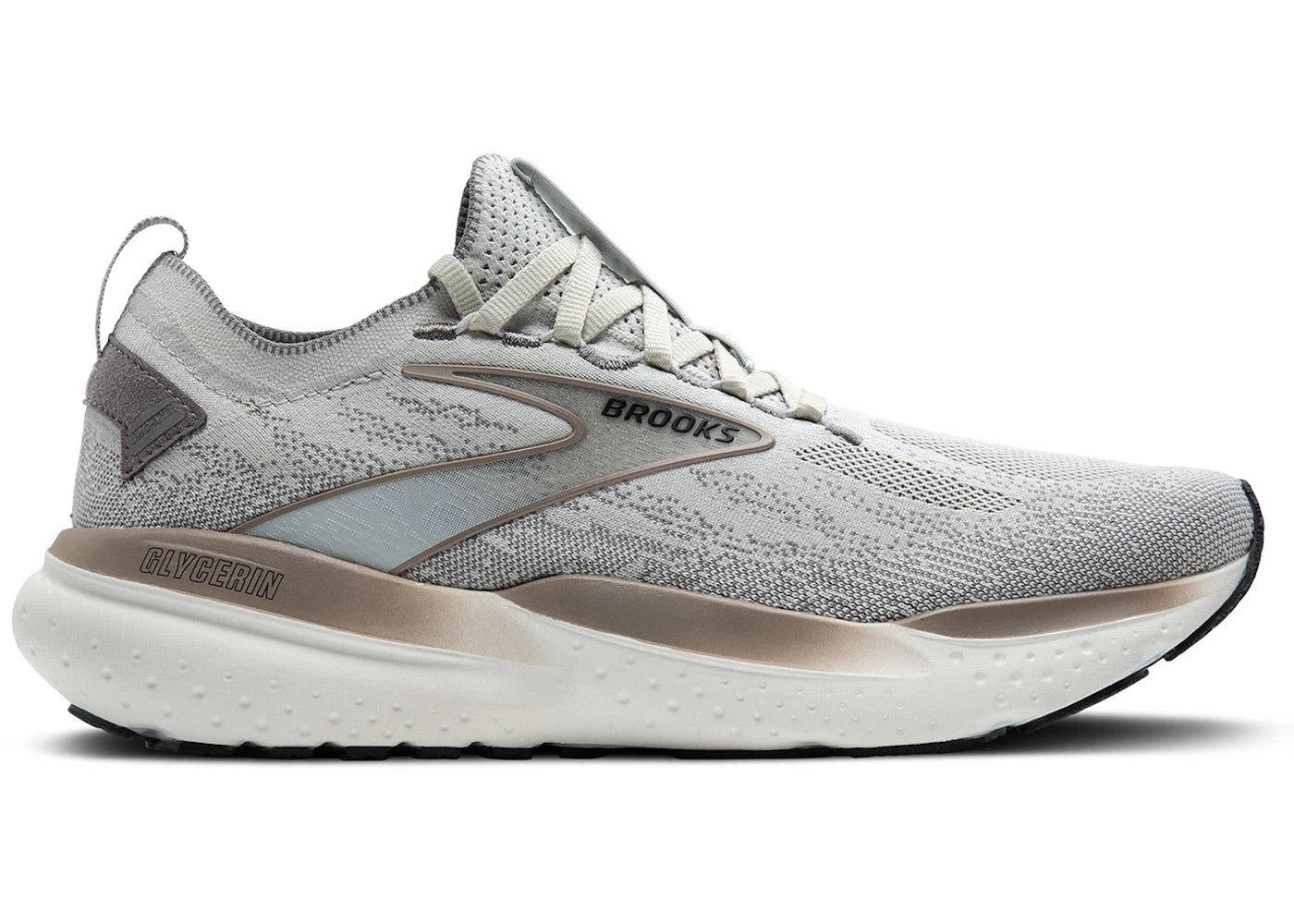 Brooks Glycerin StealthFit 21 Grey Frost Grey Champagne - vue 360