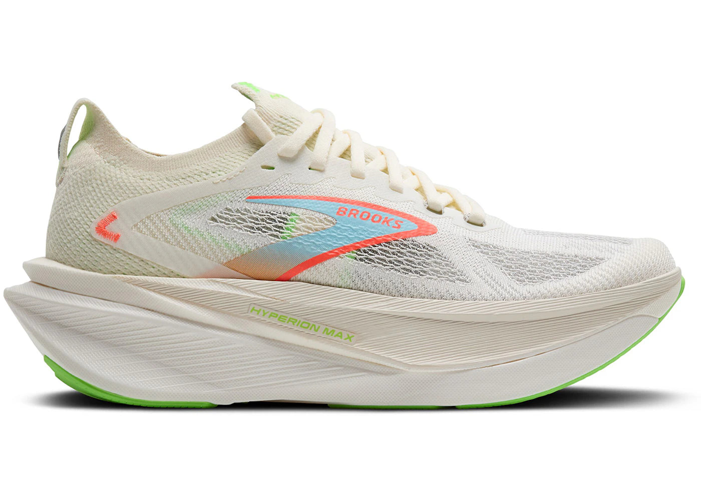 Brooks Hyperion Max 3 Coconut Green Gecko Pink Clay - vue 360