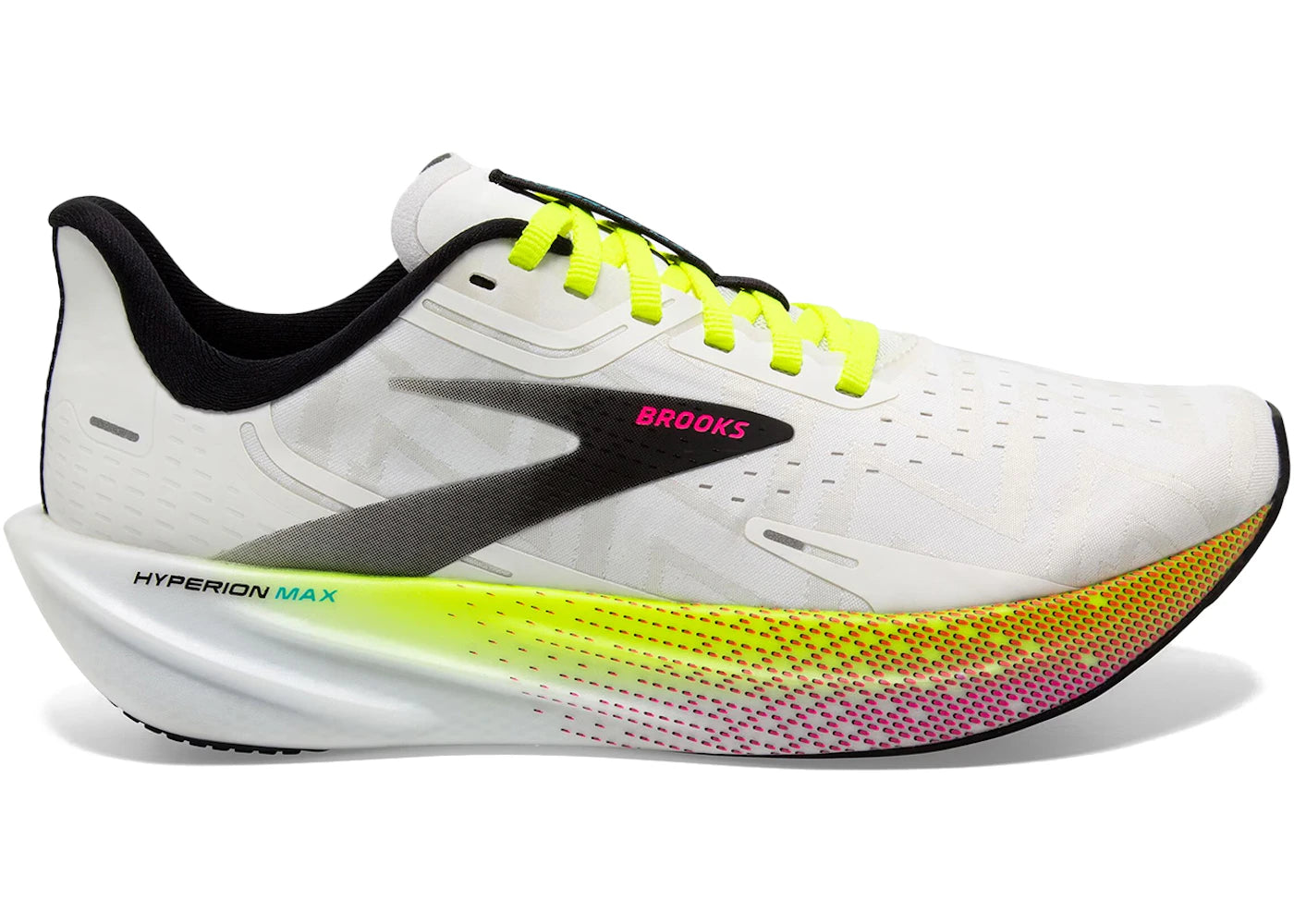 Brooks Hyperion Max White Black Nightlife - vue 360