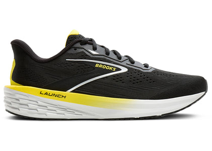 Brooks Launch 12 Black Cyber Yellow Oyster - authentic Brooks sneakers