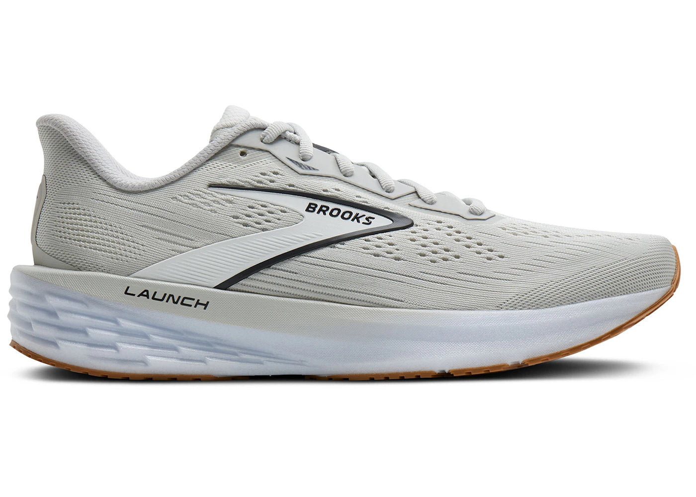 Brooks Launch 12 Oyster White Phantom - vue 360