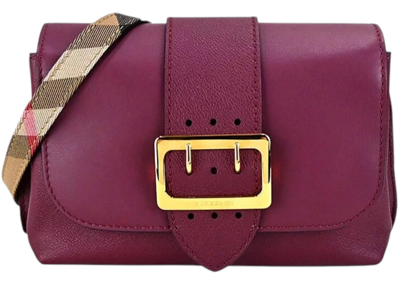 Burberry Buckle Small Crossbody Bag Dark Plum/Burgundy - vue 360