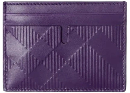 Burberry Check 4 Slot Card Holder Royal Purple - authentic Burberry product