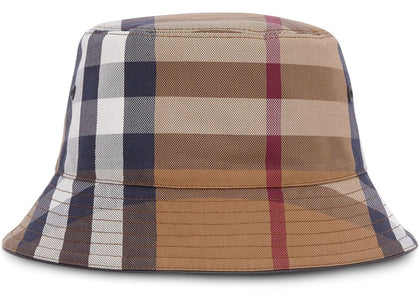 Burberry Check Cotton Canvas Bucket Hat Birch Brown - authentic Burberry product