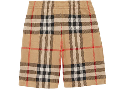 Burberry Check Cotton Jacquard Shorts Archive Beige