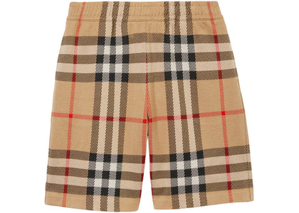 Burberry Check Cotton Jacquard Shorts Archive Beige - authentic Burberry apparel