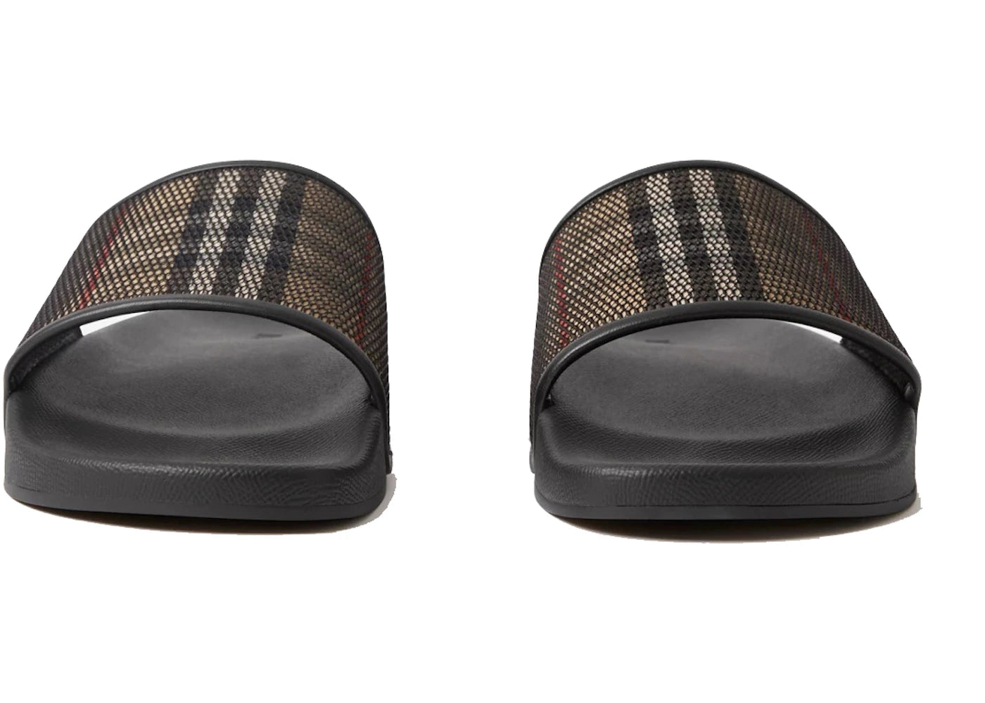 Burberry Check Cotton Mesh Slides Black - vue secondaire B