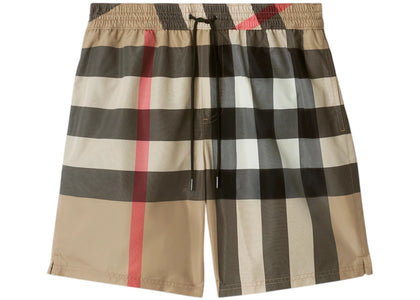 Burberry Check Drawcord Swim Shorts Archive Beige - authentic Burberry apparel