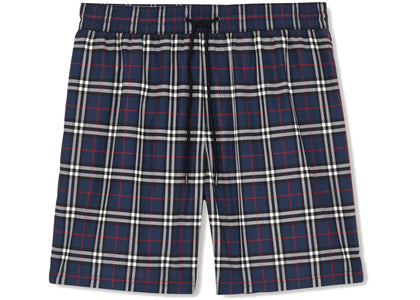 Burberry Check Drawcord Swim Shorts Carbon Blue - authentic Burberry apparel
