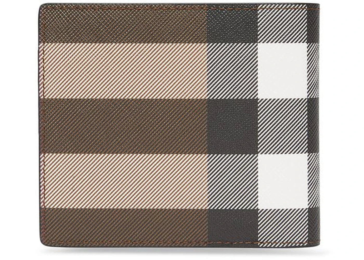 Burberry Check E-canvas International Bifold Wallet 8 slot Dark Birch Brown - vue secondaire B