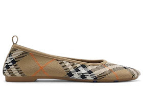 Burberry Check Knit Baby Ballerinas Sand (Women's)