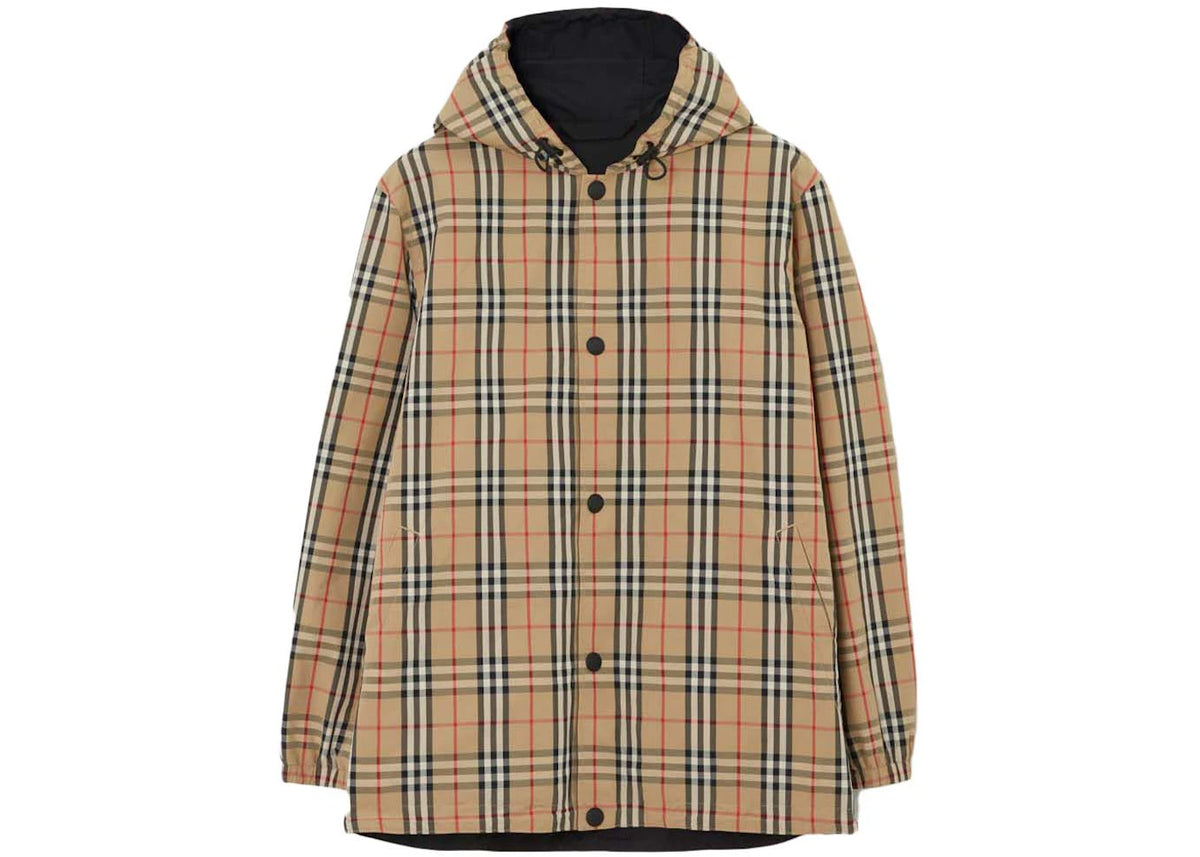 Burberry Check Nylon Reversible Jacket Black/Archive Beige - vue secondaire B
