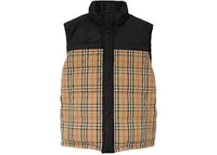 Burberry Check Panel Reversible Gilet Black/Archive Beige