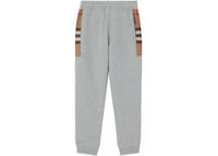 Burberry Check-Panel Track Pants Ligh Grey