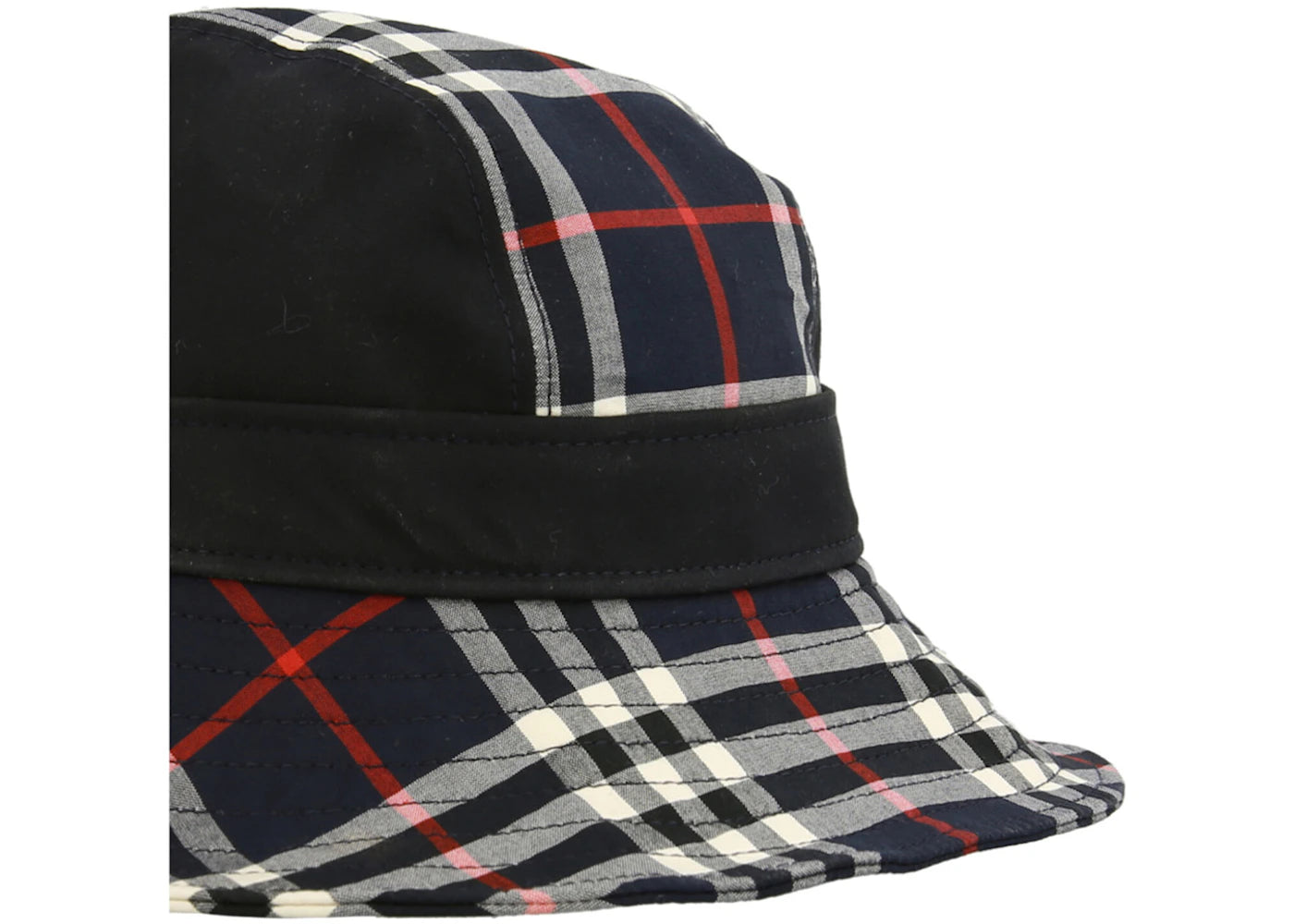 Burberry Check Print Bucket Hat Navy - vue secondaire B