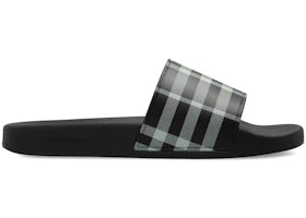 Burberry Check Slides Black Calico