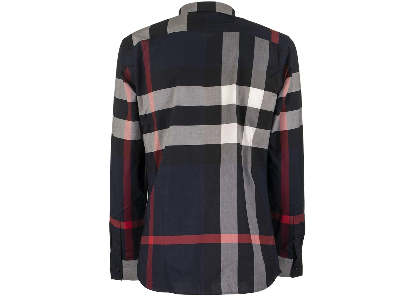 Burberry Check Stretch Cotton Poplin Shirt Navy - vue secondaire A
