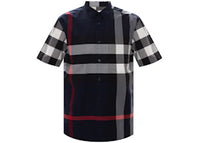 Burberry Checked S/S Shirt Navy