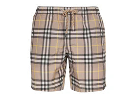 Burberry Checked Swim Shorts Beige/Yellow