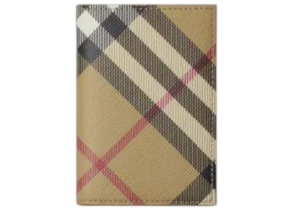Burberry Checkered Folding Card Case Beige - authentic Burberry product