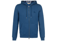 Burberry Clarendon Check Hood Zip Up Hoodie Blue