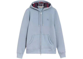 Burberry Clarendon Zip Up Check Hoodie Light Blue - vue 360