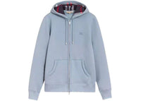 Burberry Clarendon Zip Up Check Hoodie Light Blue