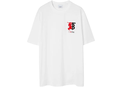 Burberry Contrast Logo Graphic Cotton T-shirt White - authentic Burberry apparel