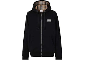 Burberry Cotton Blend Zip Hoodie Black - vue 360